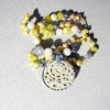 Silver Pendant With Natural Stone, Yellow Pearls, Marble, Necklace - Image 5
