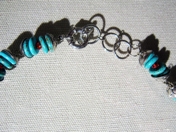 Inlaid Metalwork with Egyptian Turquoise and Corals, Necklace - Image 4