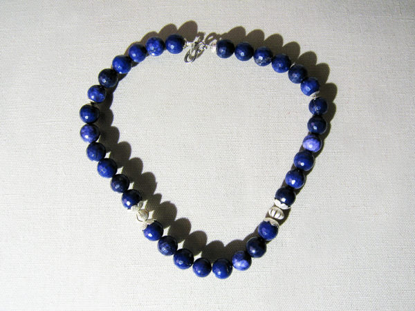Natural Dark Blue Stone ( Sodalite ), Necklace