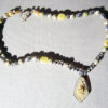 Handmade Pendant With Silver Frame and Camel-Bone Beads