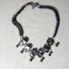 Black Pearls (from Japan) With Handcrafted Antimony Metal Work, Necklace - Image 5