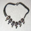 Black Pearls (from Japan) With Handcrafted Antimony Metal Work, Necklace - Image 2