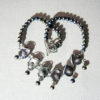 Black Pearls (from Japan) With Handcrafted Antimony Metal Work, Necklace