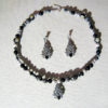 Onyx and Sterling Silver Necklace & Earrings Set