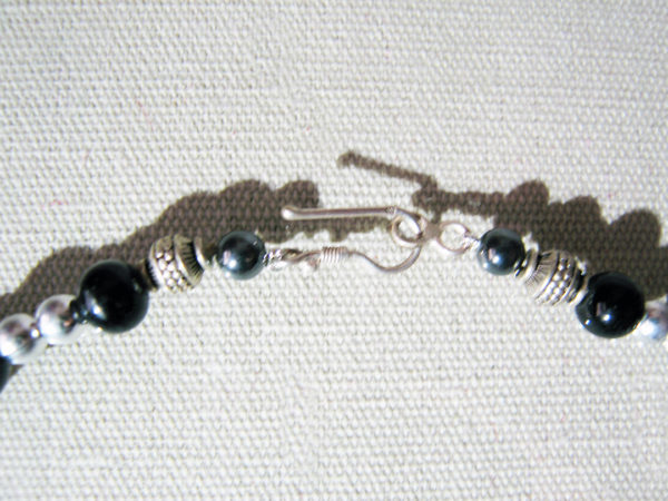 Onyx and Sterling Silver Necklace & Earrings Set - Image 4