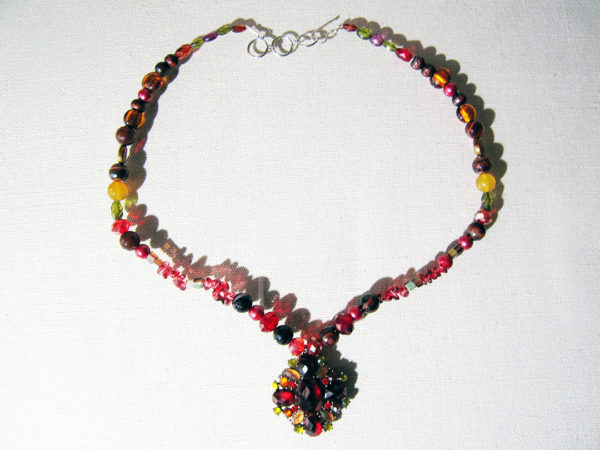 Handcrafted Copper With Inlaid German Chrystal Necklace