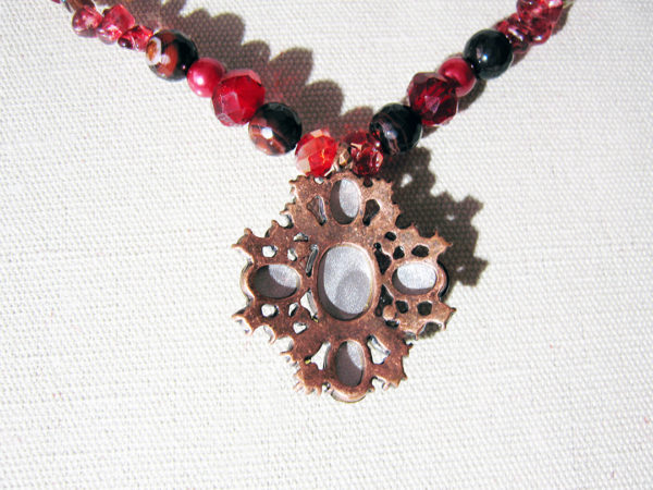 Handcrafted Copper With Inlaid German Chrystal Necklace - Image 5