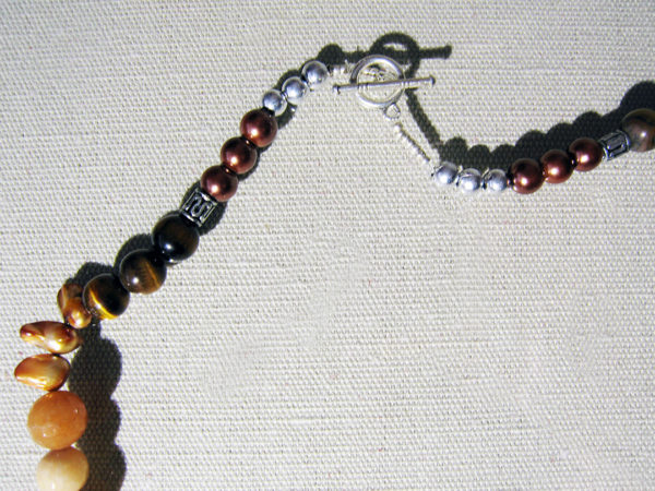 Dark Coral Red Silver Plated Flower Necklace - Image 4