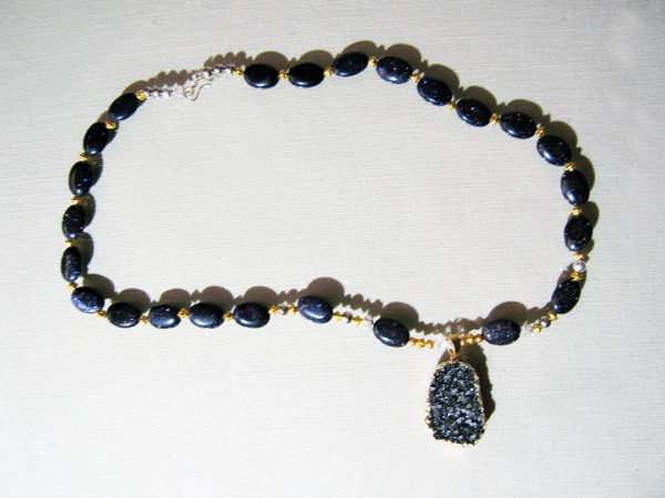 Rough Quartz With Gold Plated Enclosure Necklace