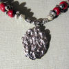 Platinum Plated Antique Pendant With Angels And Mother of Pearls, Red Corals, Silver & Gold Plated Beads Necklace - Image 4