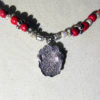 Platinum Plated Antique Pendant With Angels And Mother of Pearls, Red Corals, Silver & Gold Plated Beads Necklace - Image 2