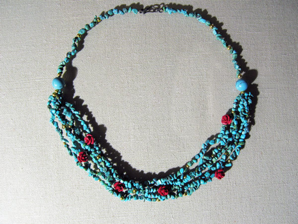 Real Turquoise Beads from Egypt (Sinai) Necklace