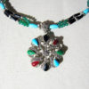 Silver Necklace With Turquoise, Onyx and Jade - Image 5