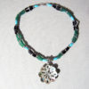Silver Necklace With Turquoise, Onyx and Jade - Image 3