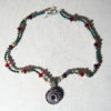Cupper & Silver Inlaid With Zircon, Malachite and Gold Plated Beads Necklace